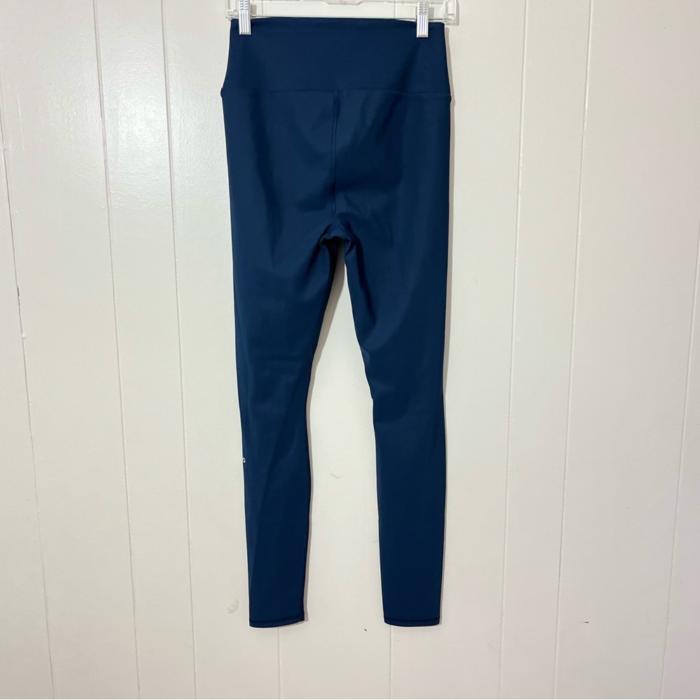 ALO YOGA Navy Ripped Warrior High Waisted Leggings Size L - Picture 3 of 7